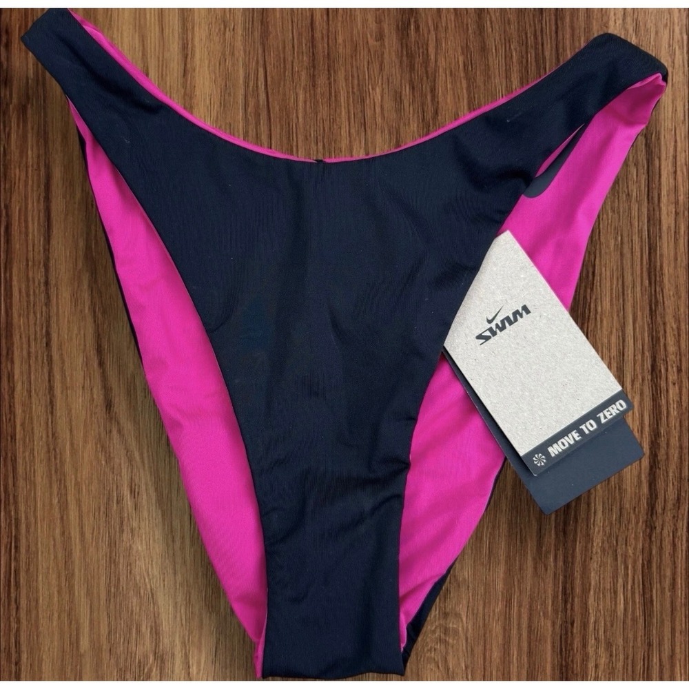 Nike Swim Bikini Bottoms Reversible‎ Black Pink Size S Move to Zero NESSC260-001